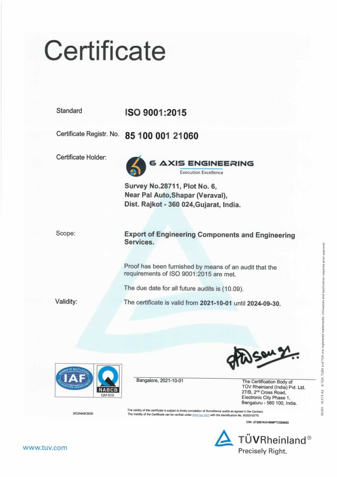 ISO 9001:2015 Certified